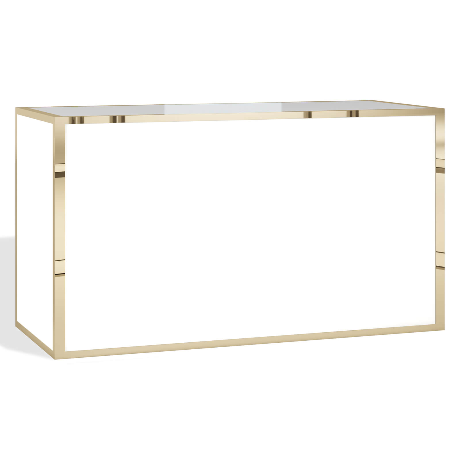 Milo Bar, Gold Frame, White Plexi | Town & Country Event Rentals
